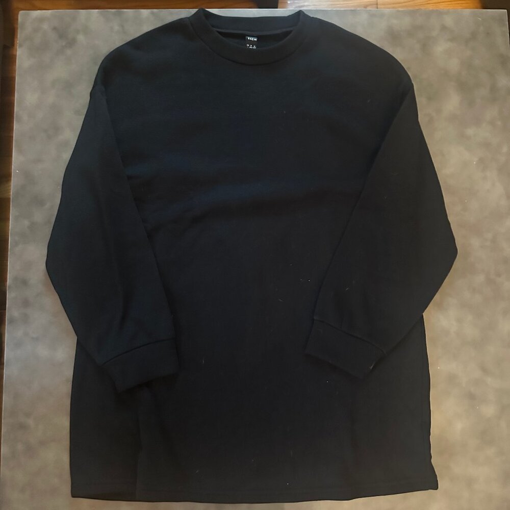 SHEIN Black Oversized Sweatshirt Dress